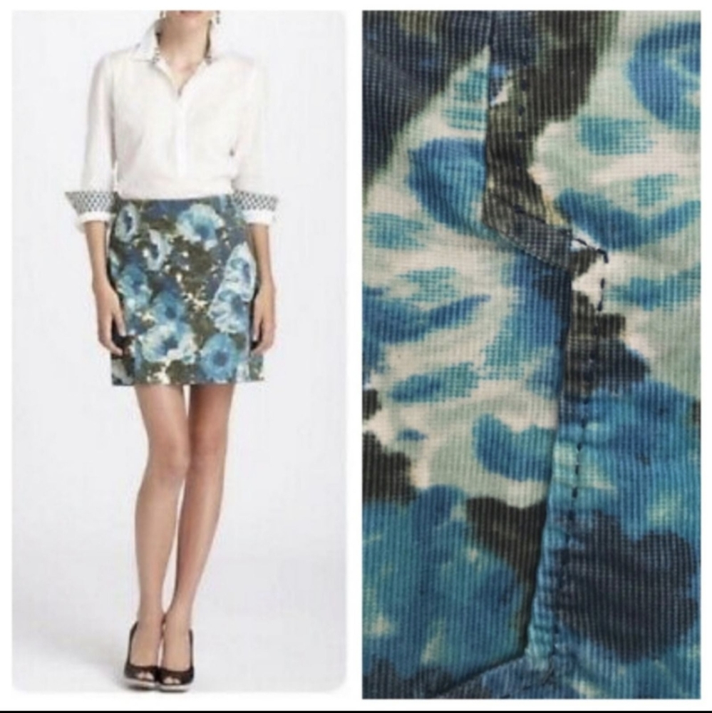 Anthropologie Postmark Calabria Watercolor Floral Skirt SZ 6 - Picture 5 of 5